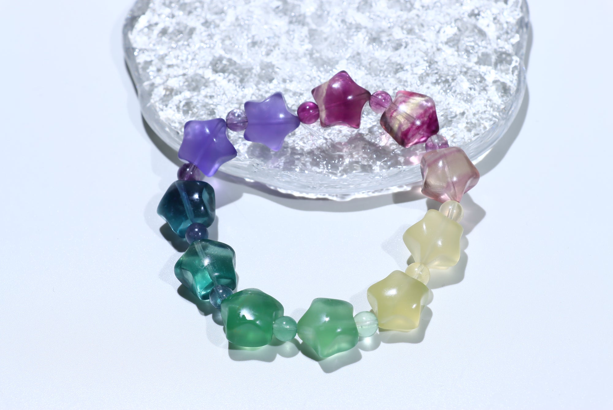 Fluorite star Crystal Bracelet