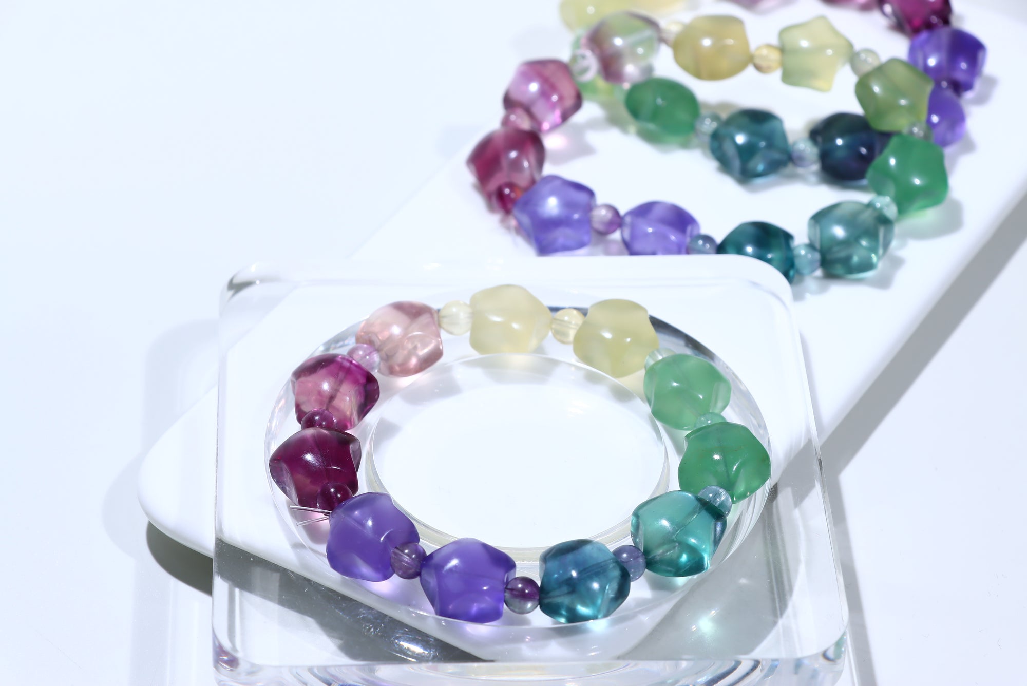 Fluorite star Crystal Bracelet