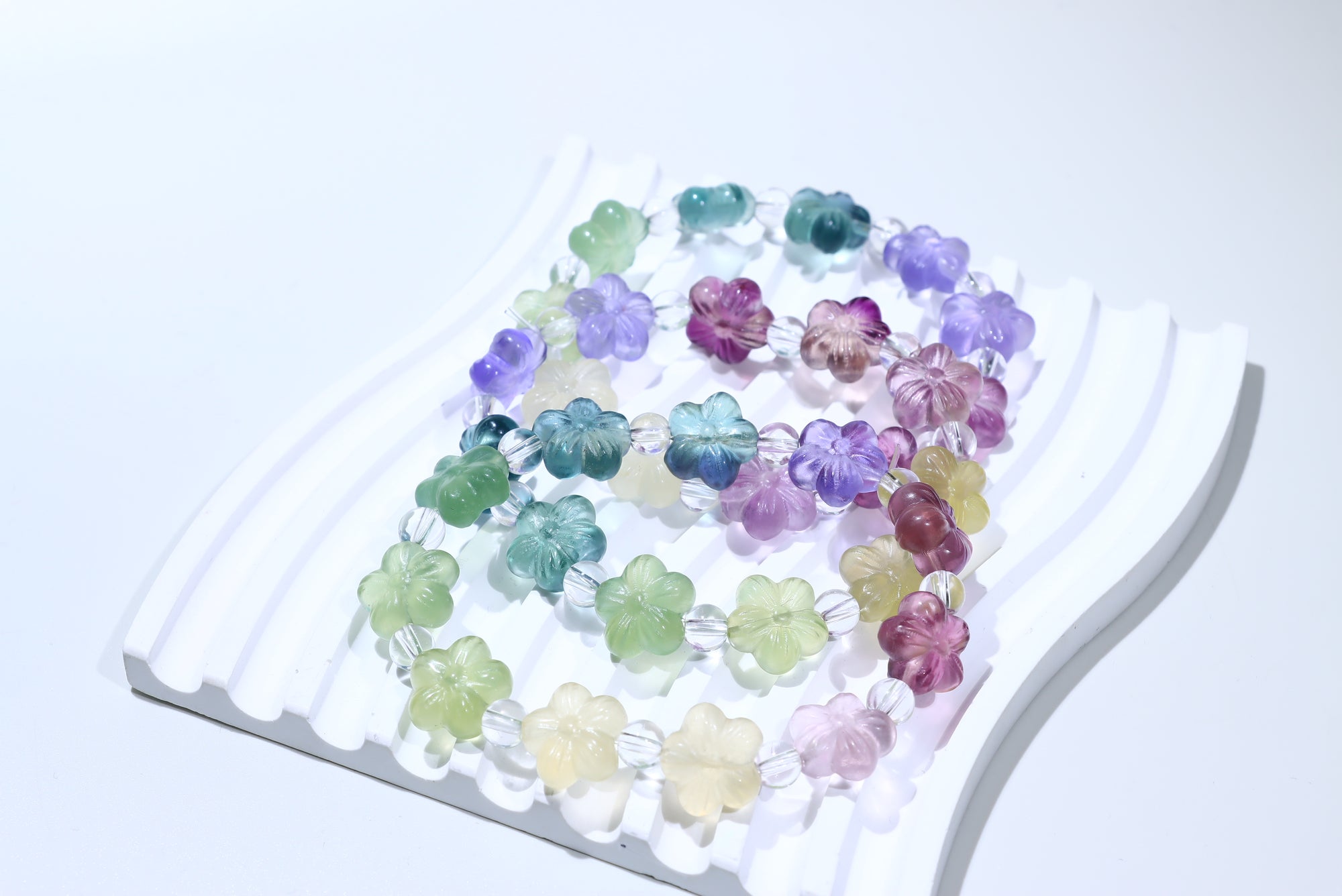 Fluorite Flower  Crystal Bracelet