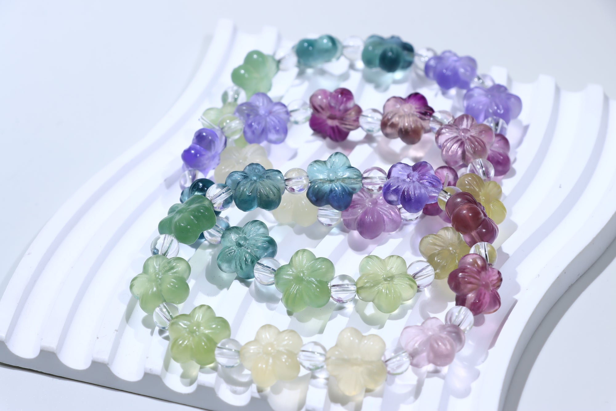 Fluorite Flower  Crystal Bracelet