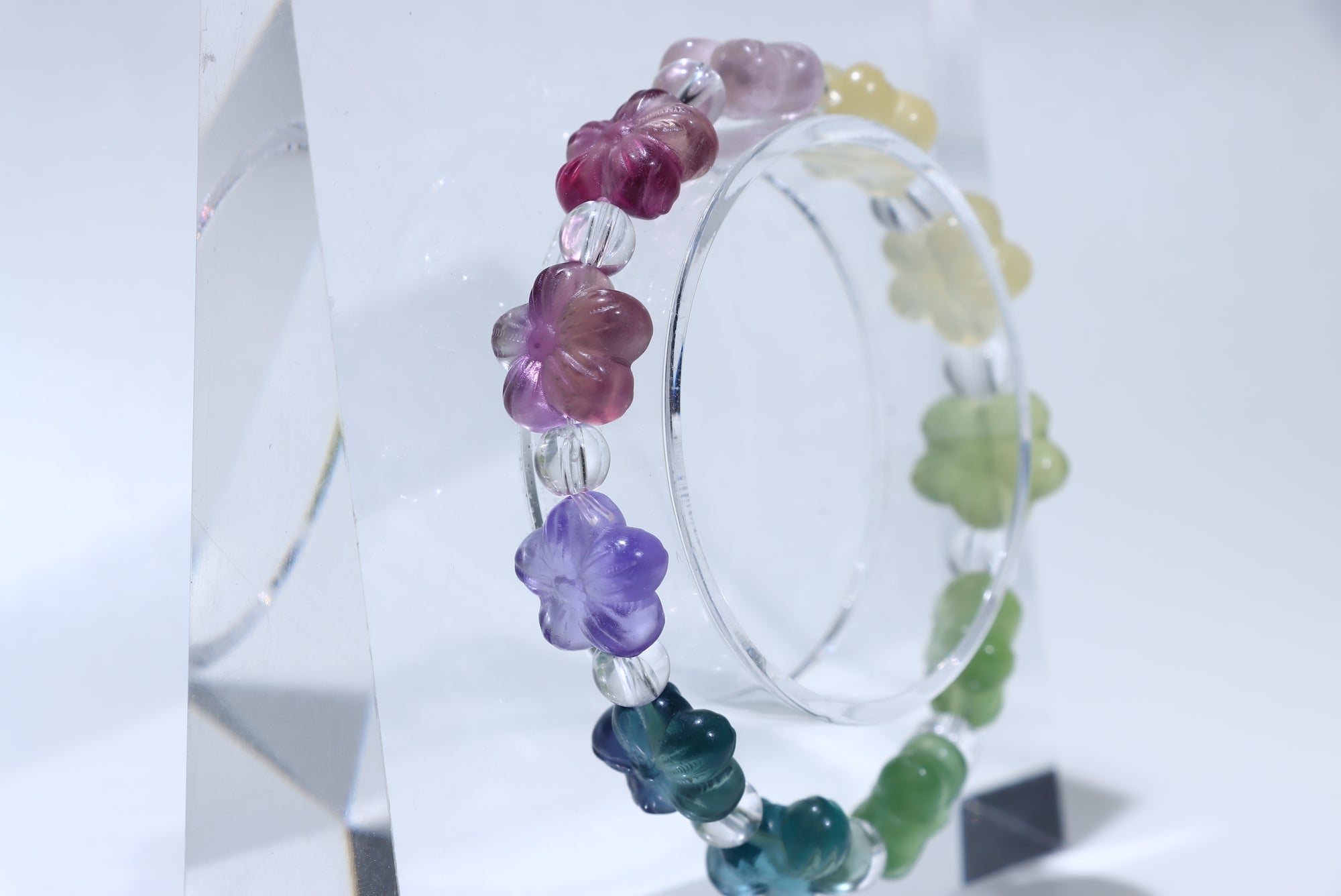 Fluorite Flower  Crystal Bracelet