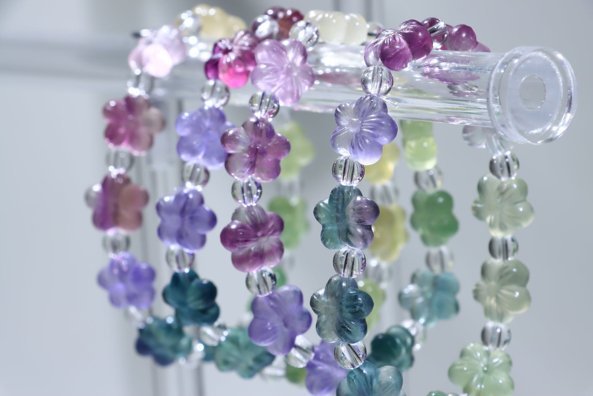 Fluorite Flower  Crystal Bracelet