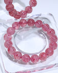 Strawberry quartz Crystal Bracelet