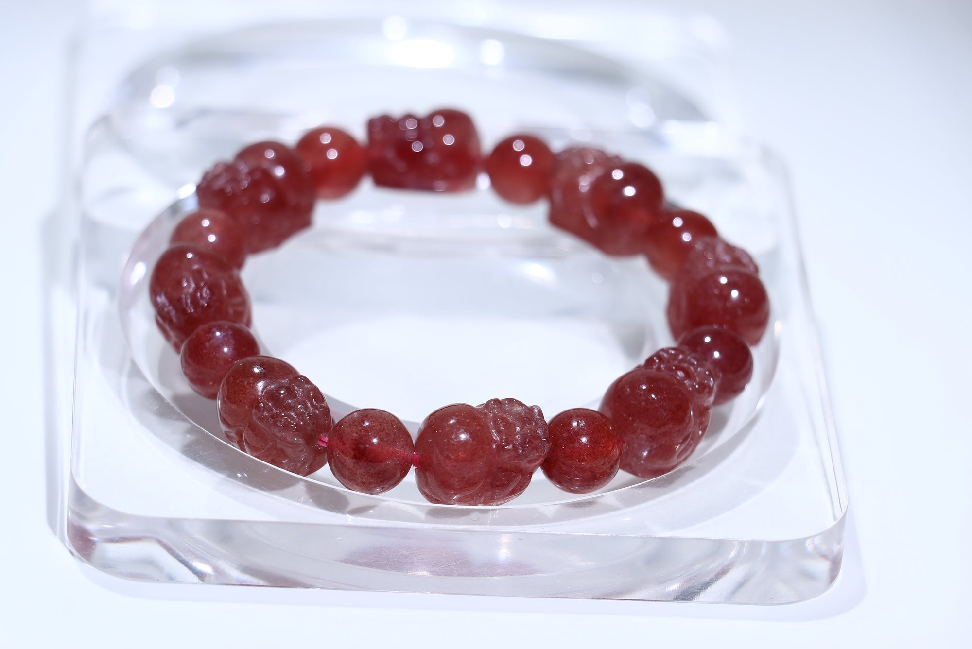 strawberry quartz pixiu Crystal Bracelet