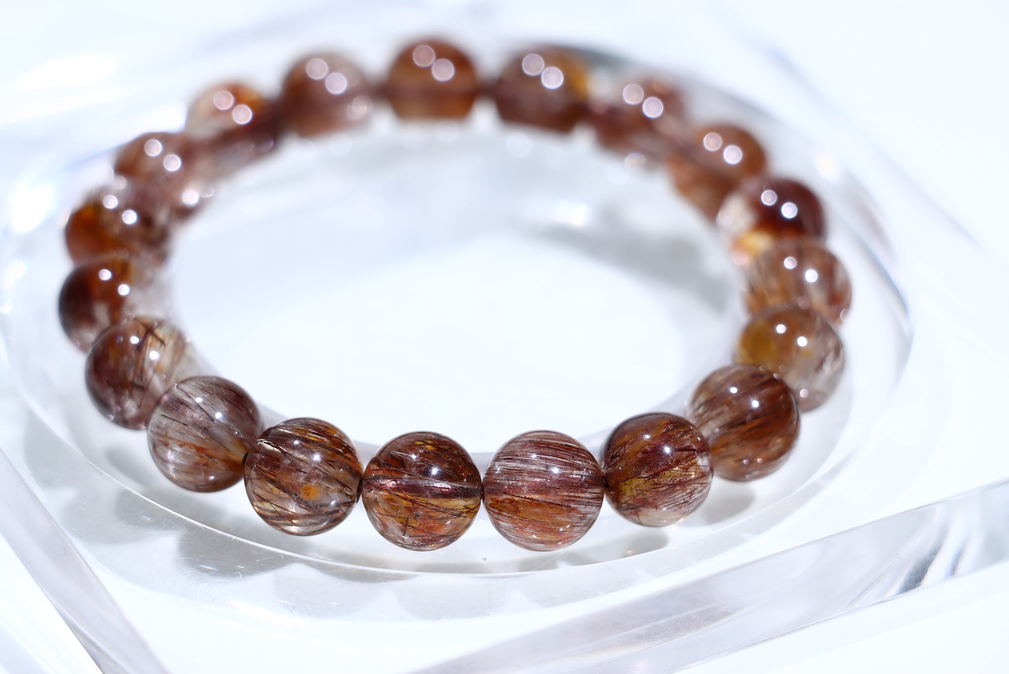 Pink Rutile Crystal Bracelet