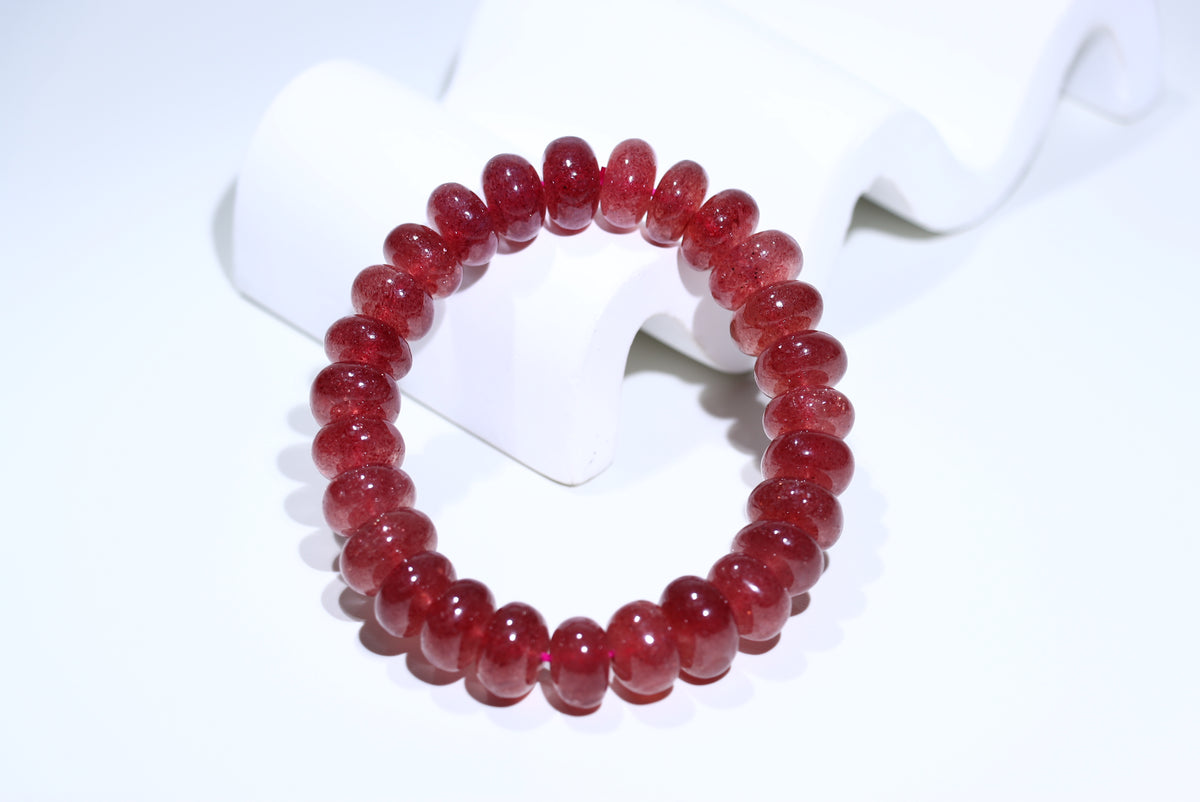 Strawberry quartz Crystal Bracelet