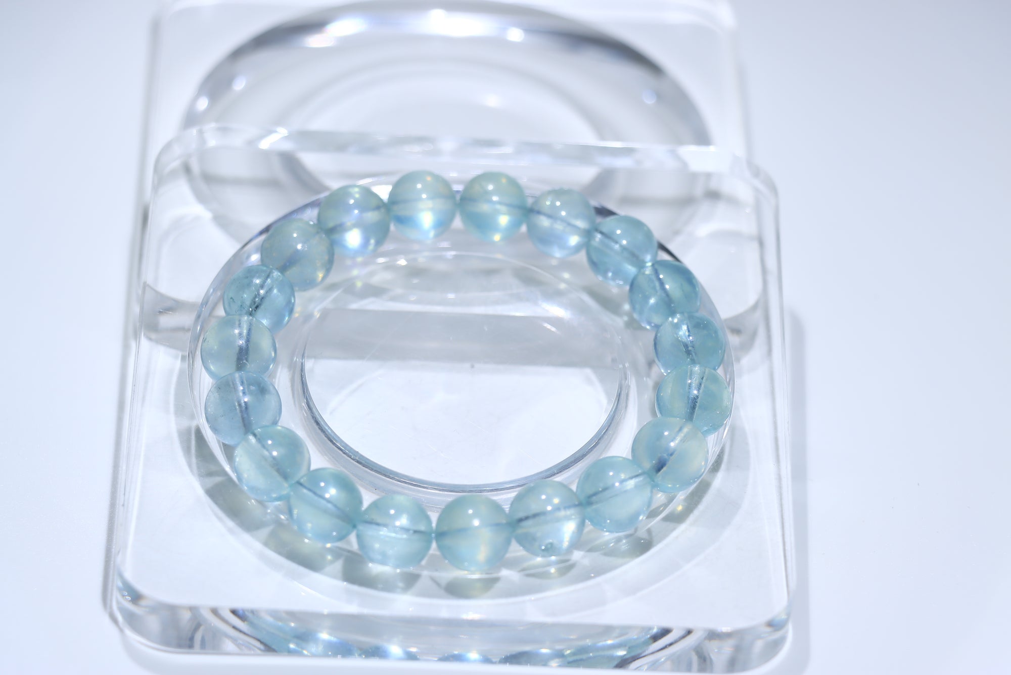 Green Aquamarine Crystal Bracelet