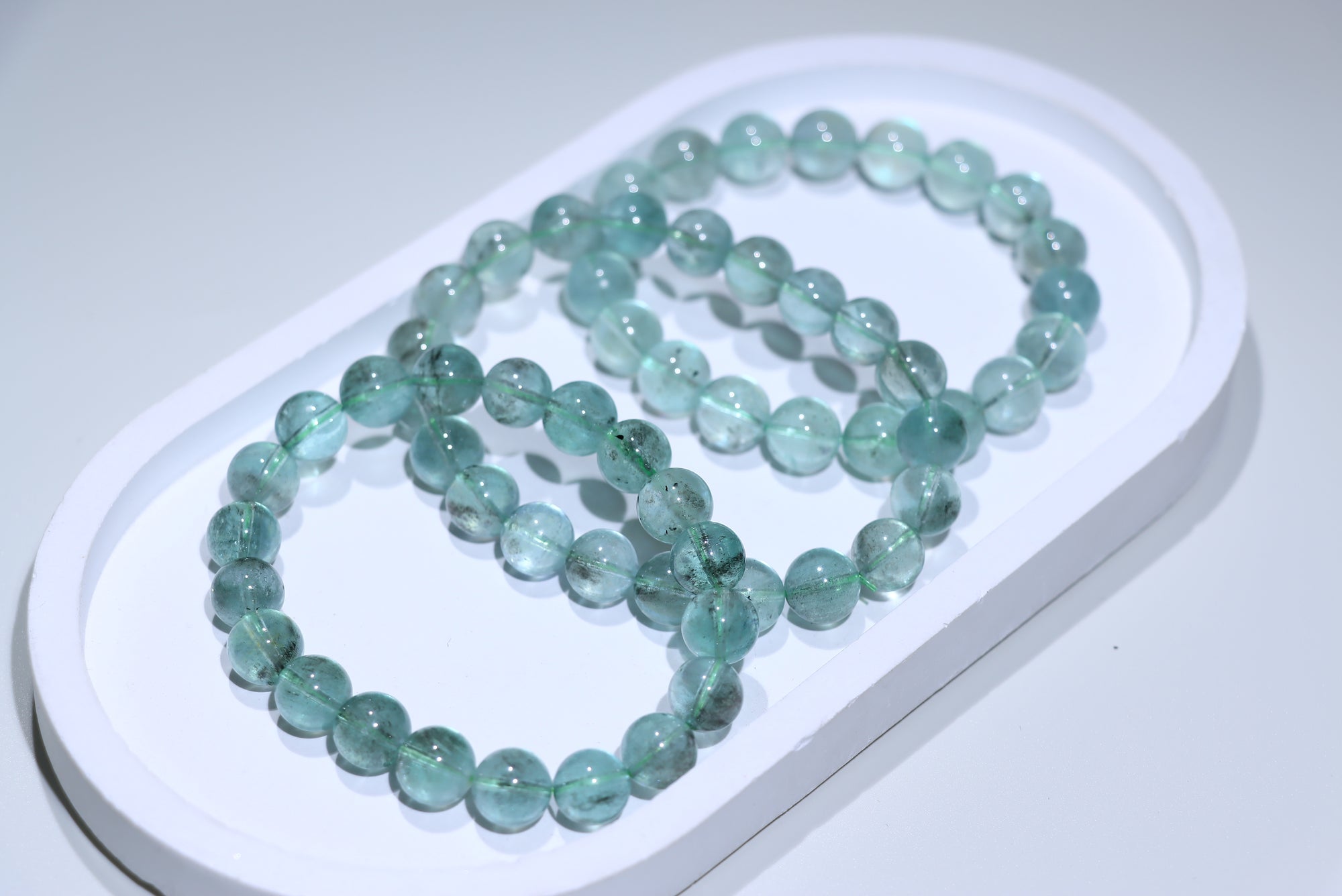 Green Aquamarine Crystal Bracelet