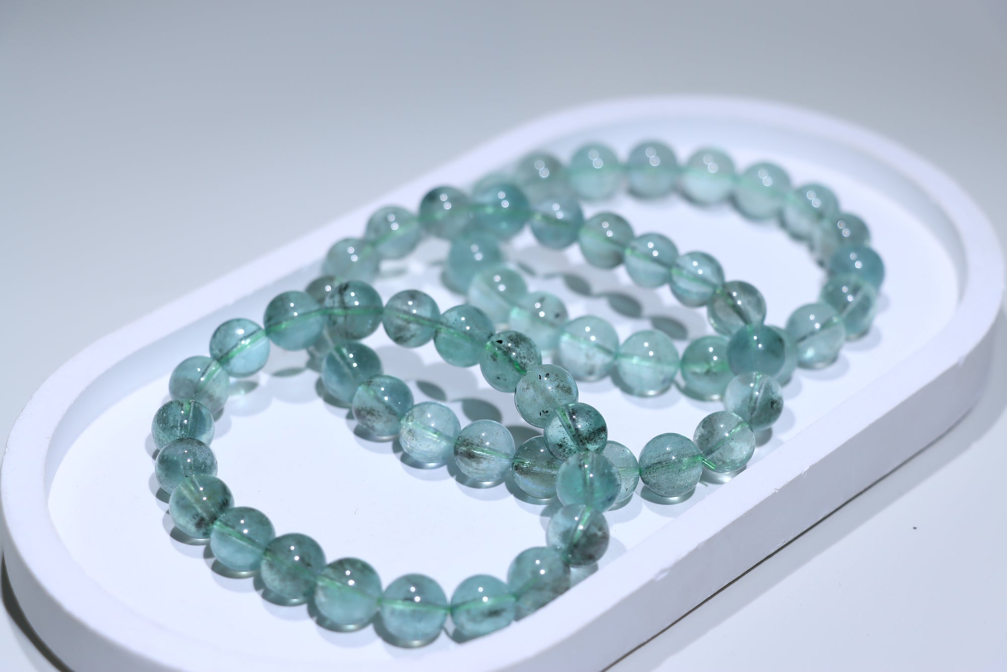 Green Aquamarine Crystal Bracelet