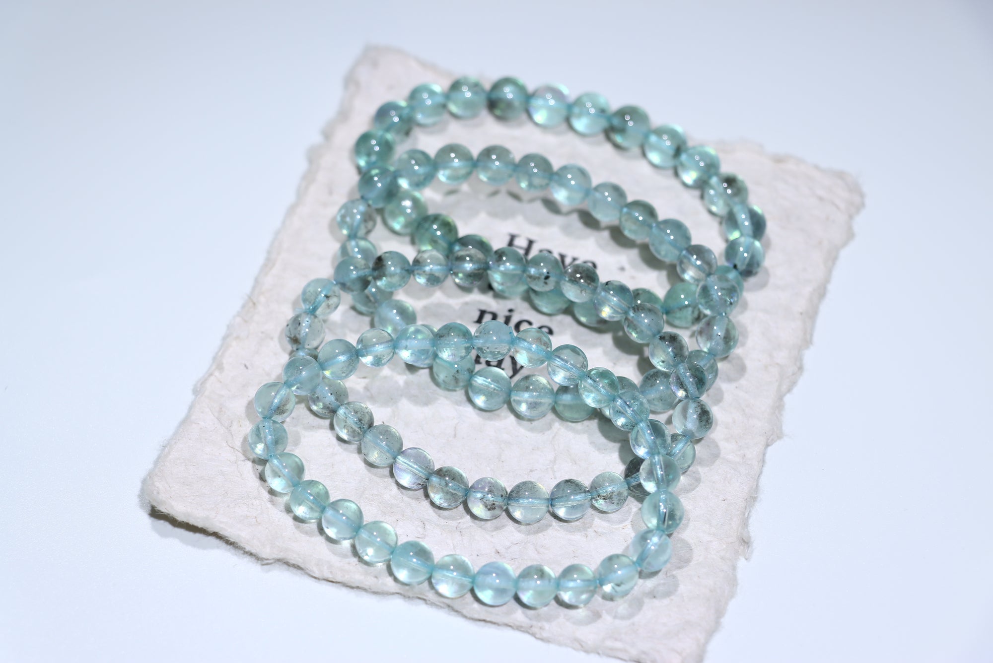 Green Aquamarine Crystal Bracelet
