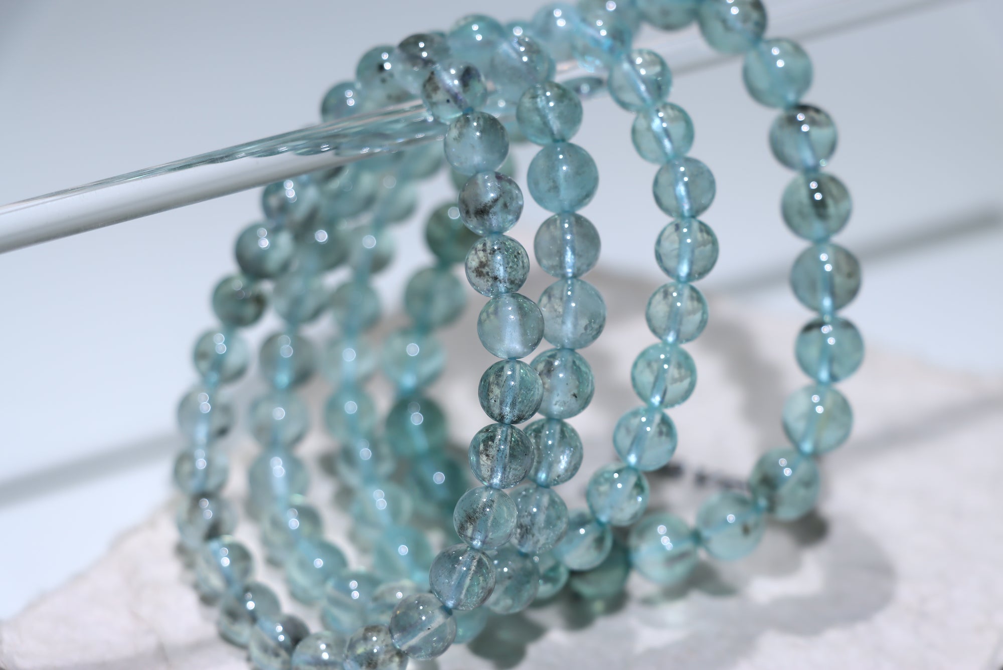 Green Aquamarine Crystal Bracelet