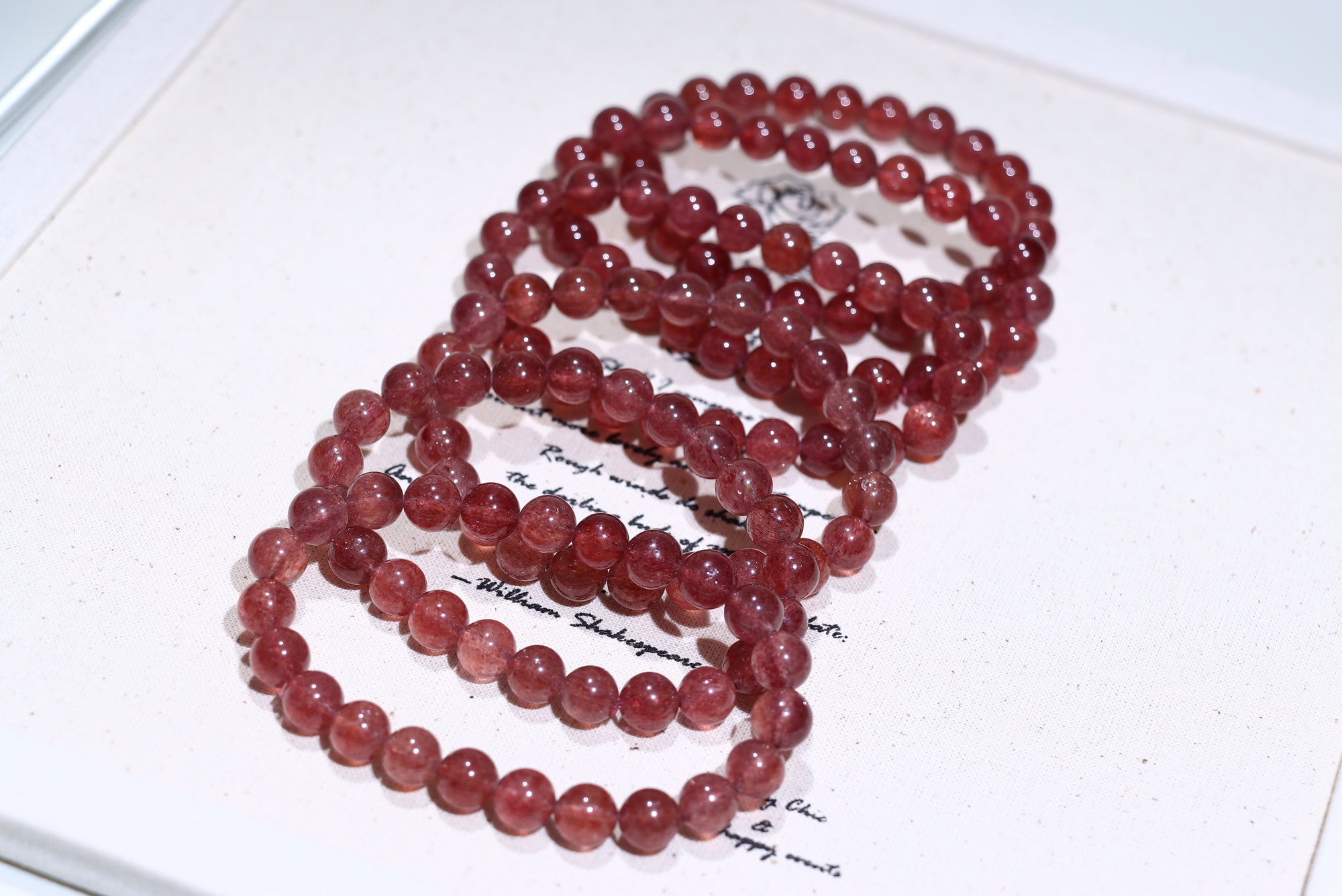 Strawberry Quartz Crystal Bracelet