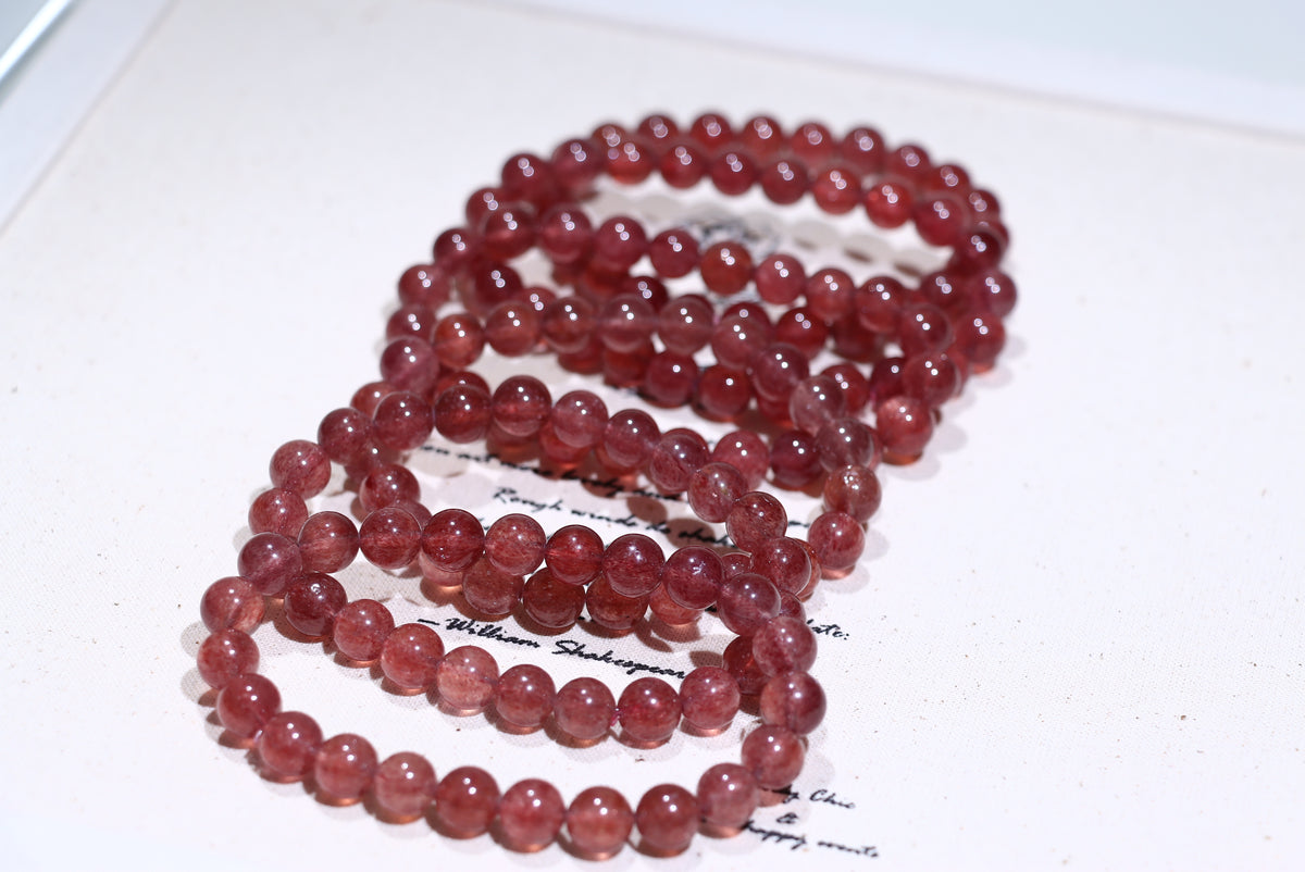 Strawberry Quartz Crystal Bracelet