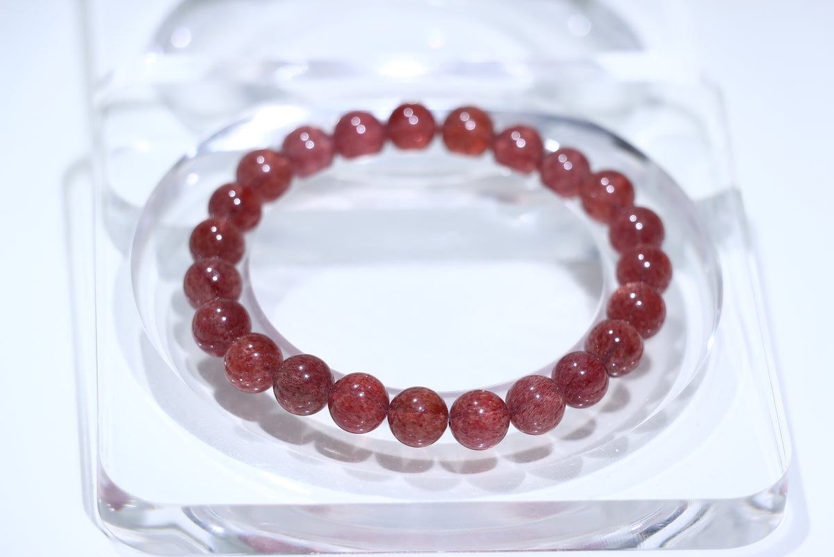 Strawberry Quartz Crystal Bracelet