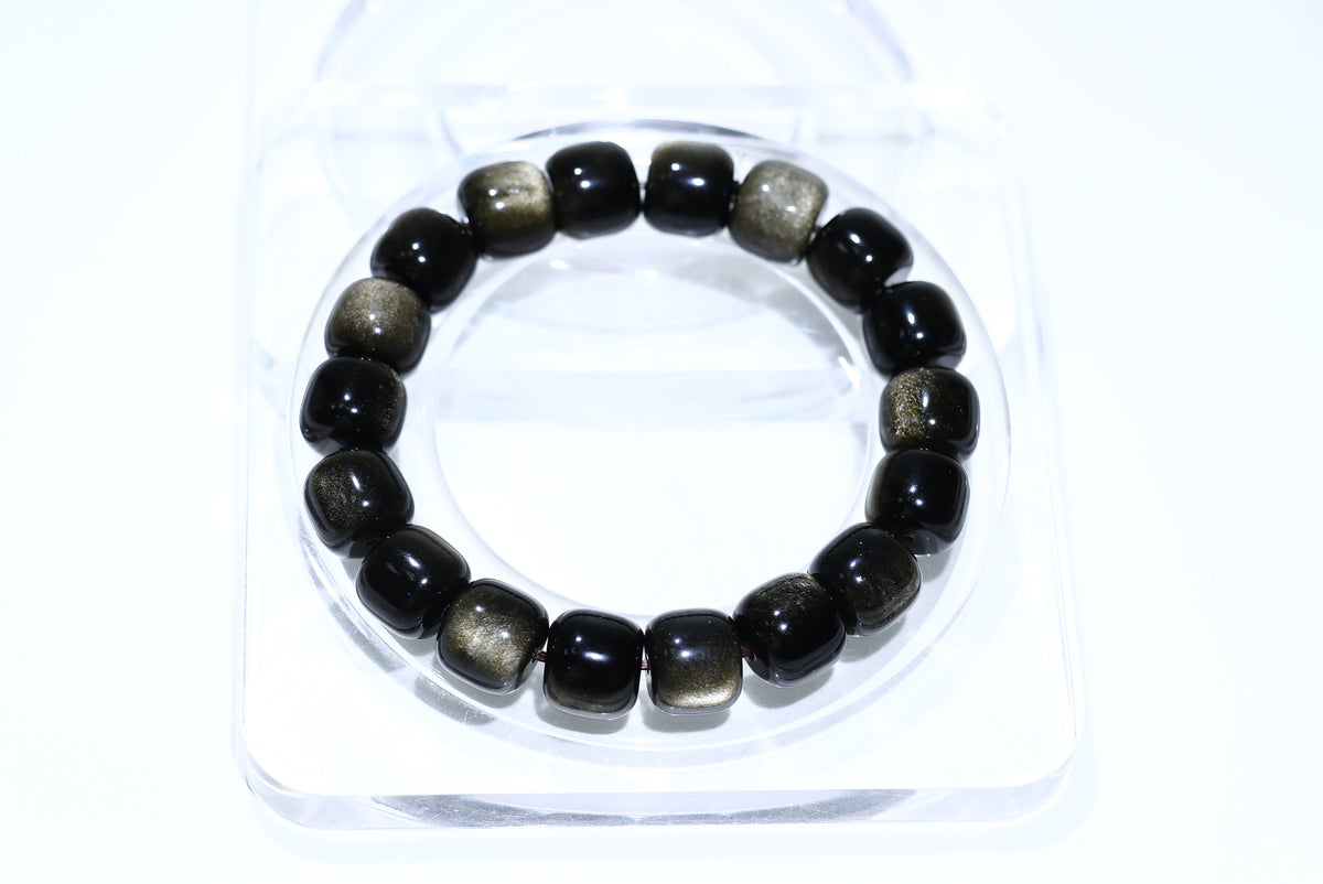 Silver Obsidian Crystal Bracelet