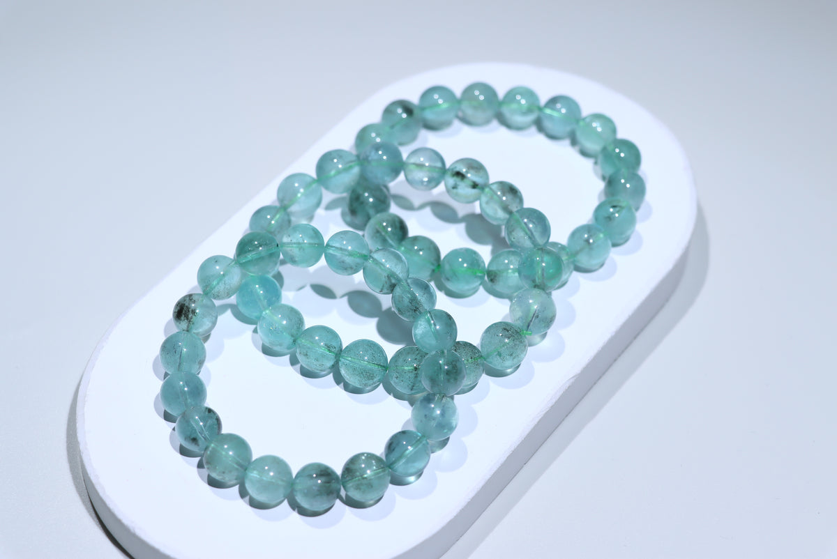 Green Aquamarine Crystal Bracelet