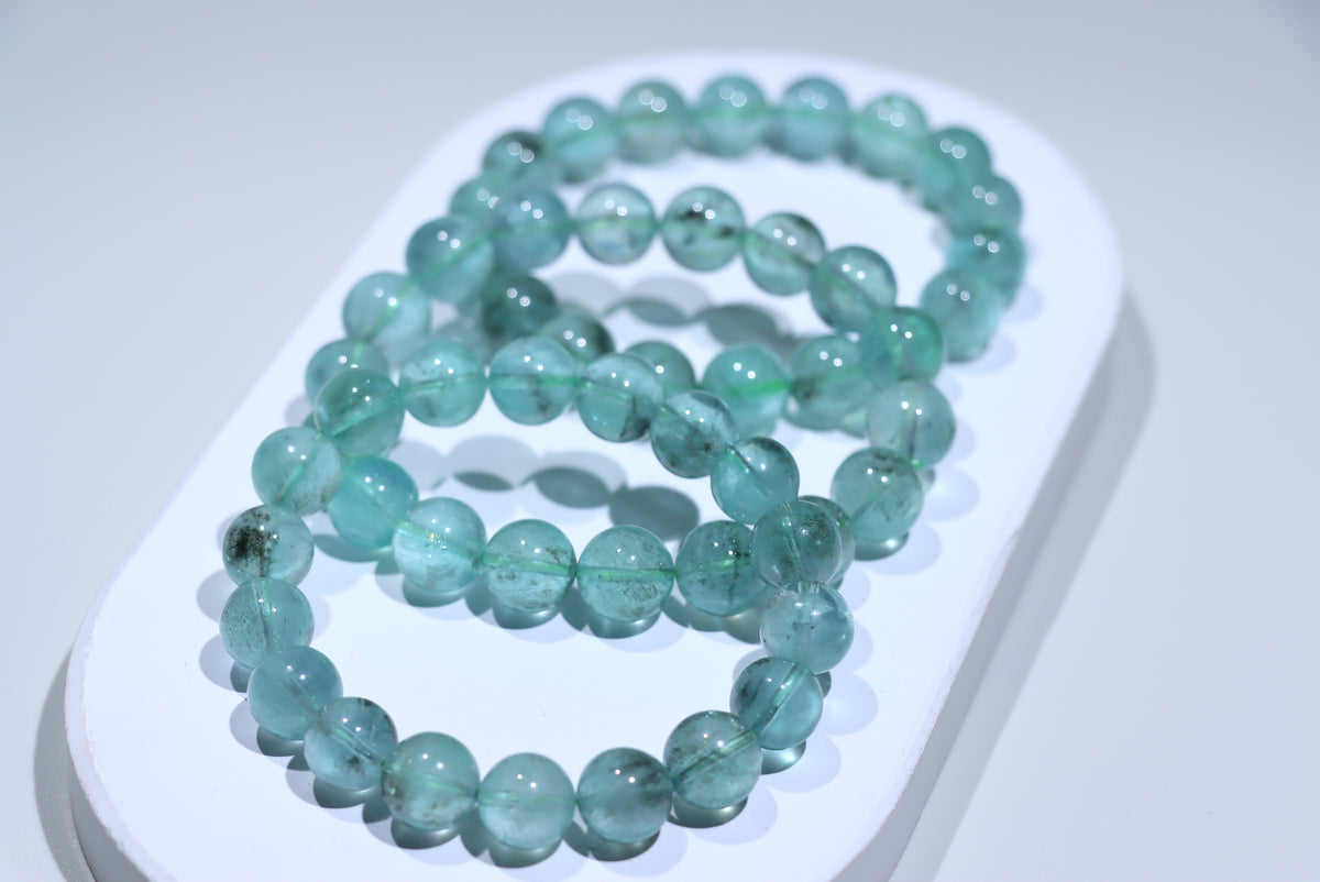 Green Aquamarine Crystal Bracelet