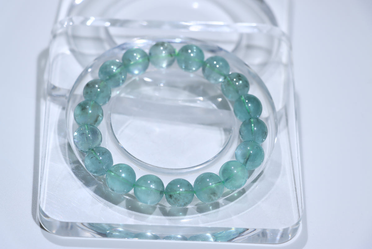 Green Aquamarine Crystal Bracelet