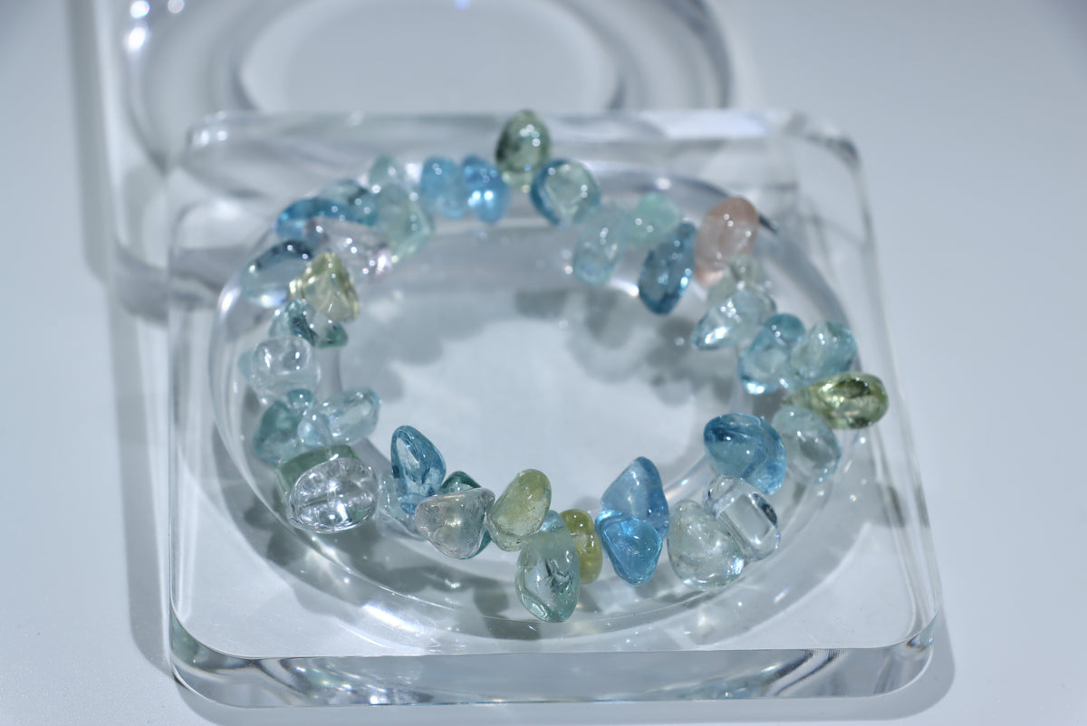 Morganite Free Form Crystal Bracelet