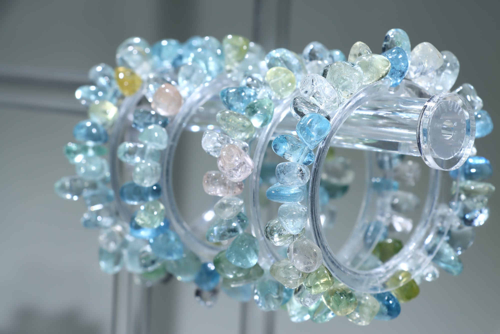 Morganite Free Form Crystal Bracelet