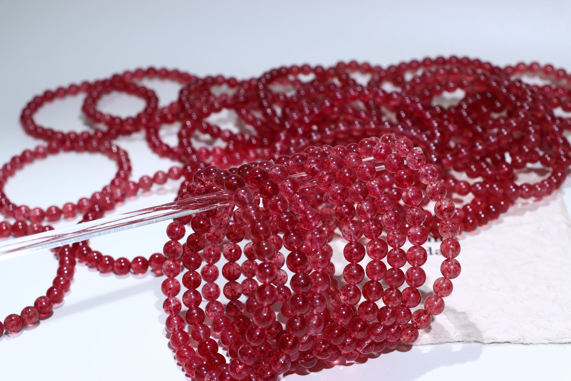 Strawberry Quartz Crystal Bracelet