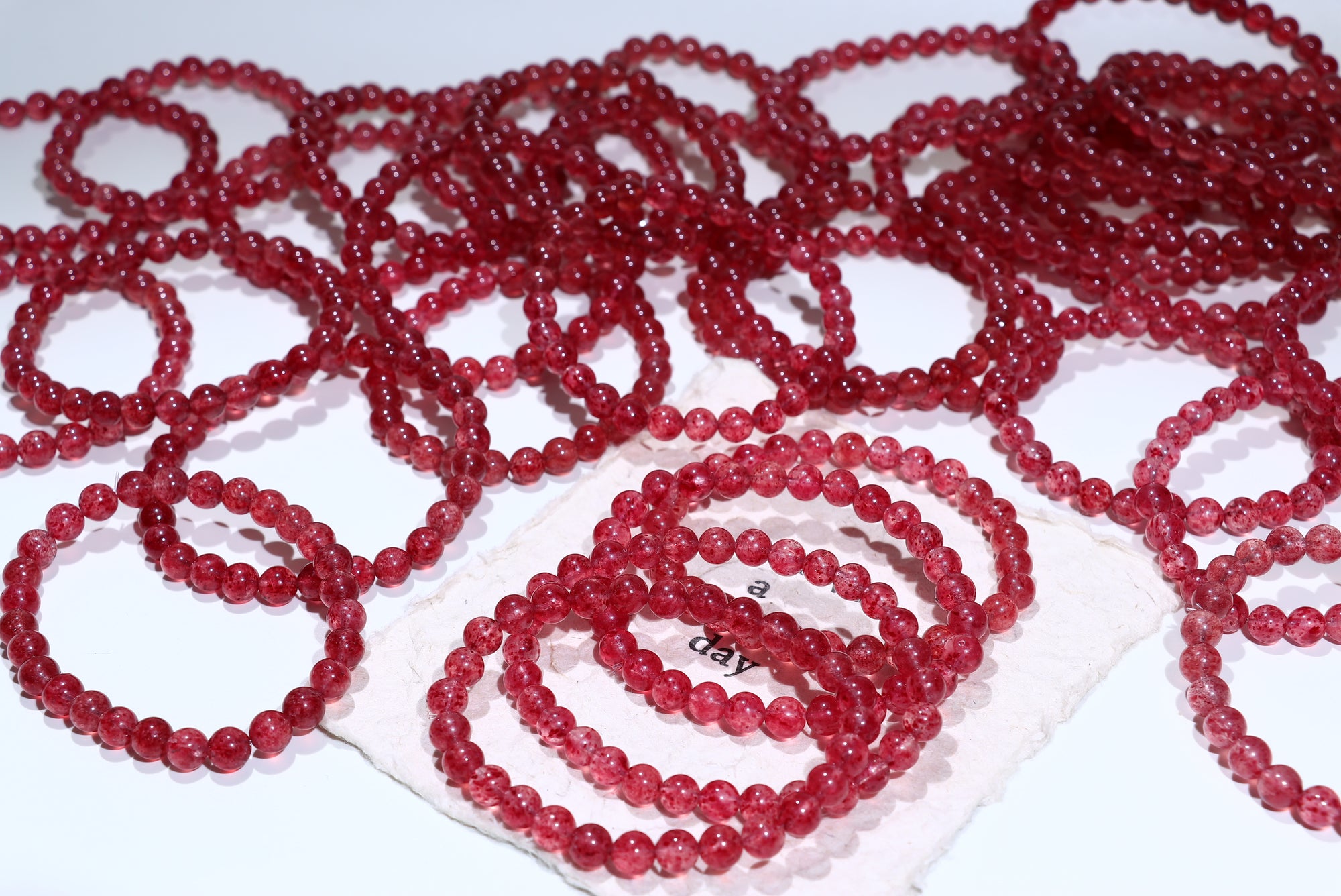 Strawberry Quartz Crystal Bracelet