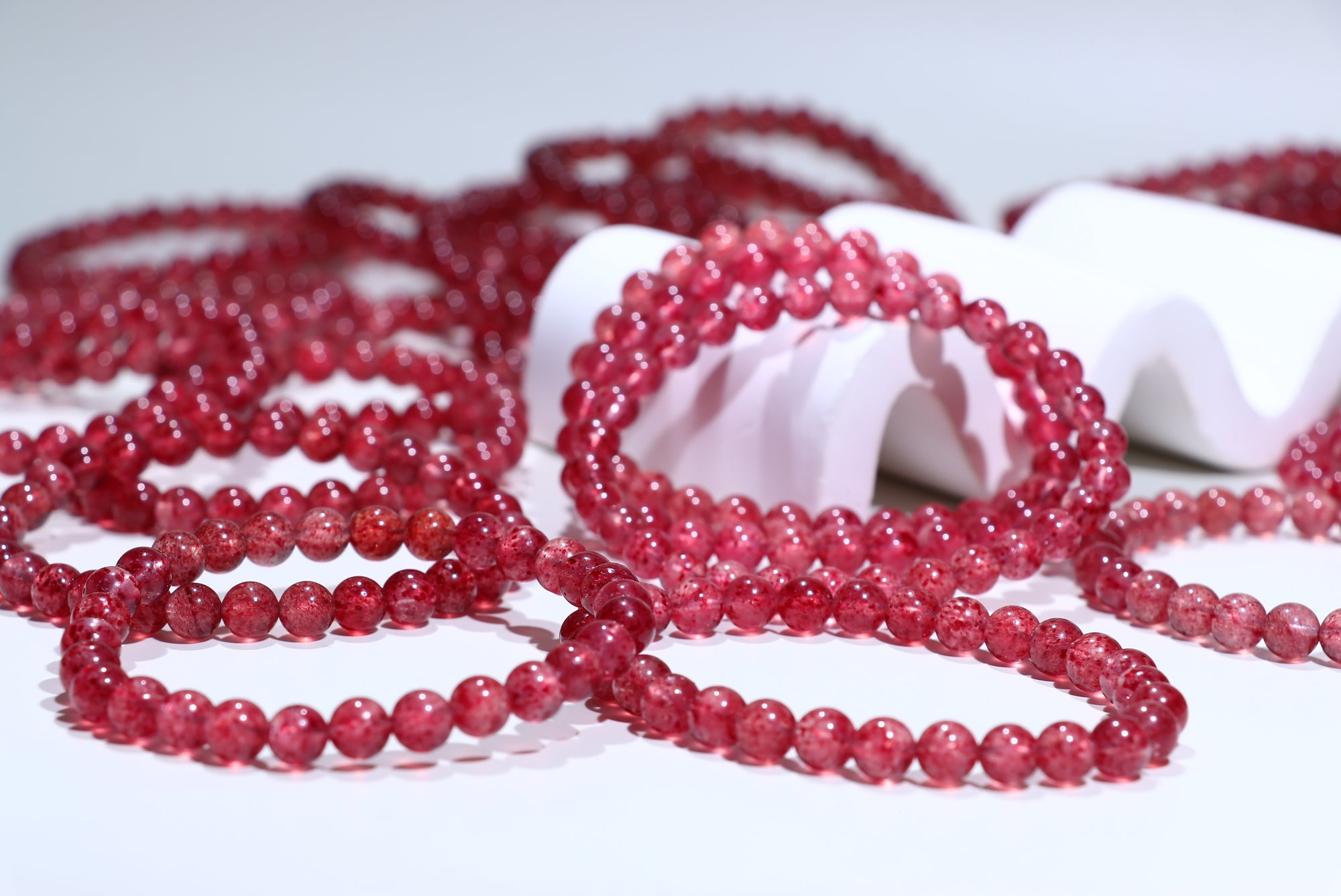 Strawberry Quartz Crystal Bracelet
