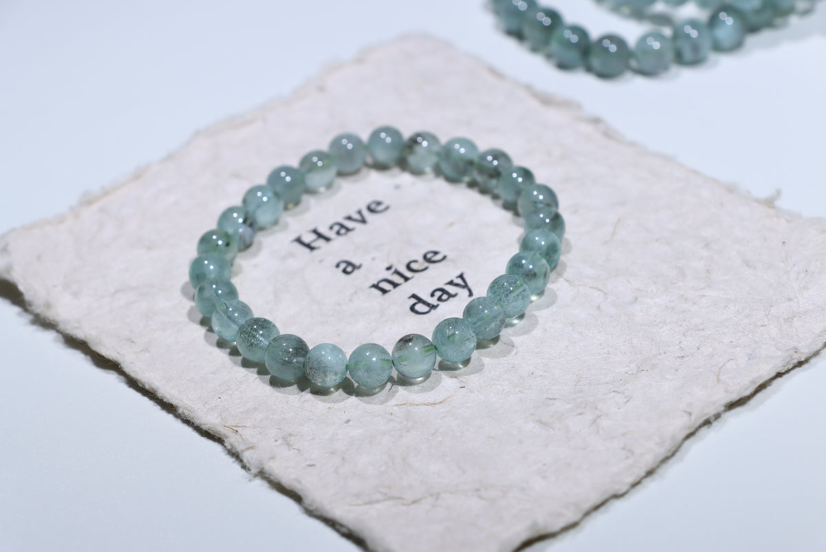 Green Aquamarine Crystal Bracelet