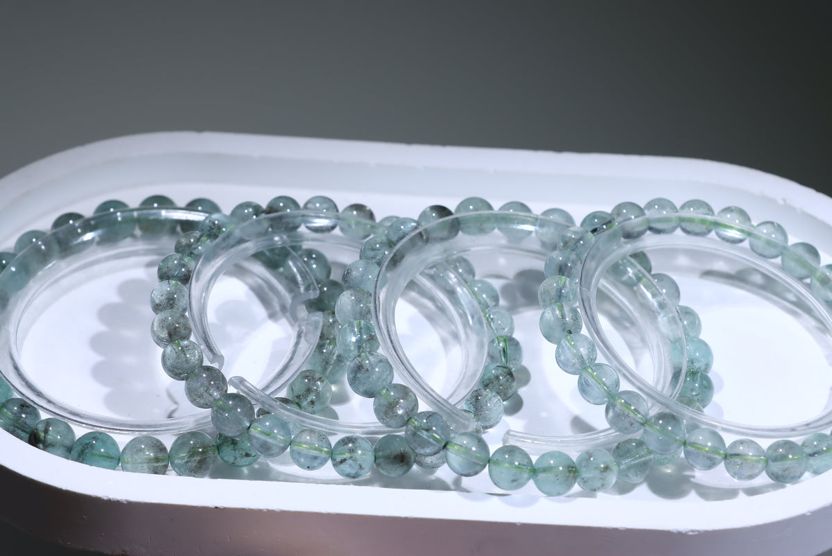 Green Aquamarine Crystal Bracelet