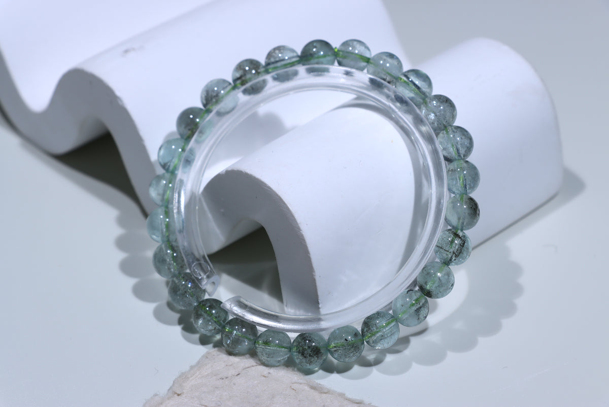 Green Aquamarine Crystal Bracelet