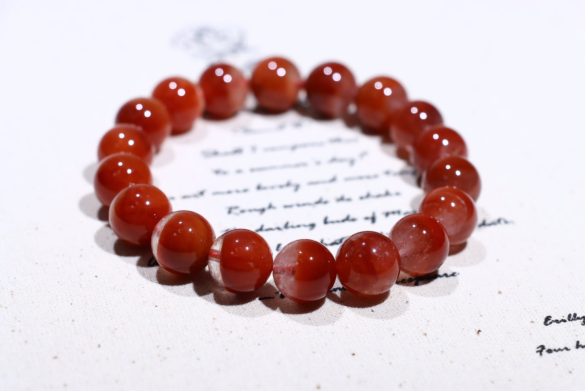Red Rabbit Hair Crystal Bracelet
