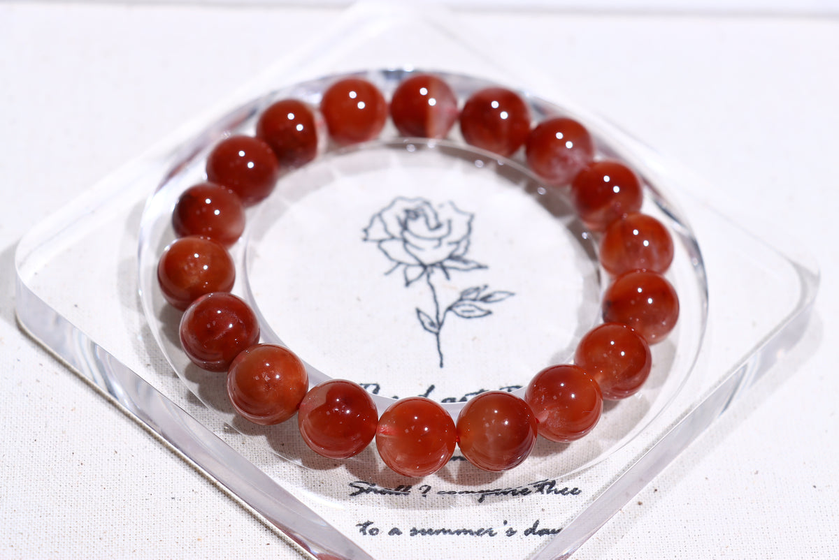 Red Rabbit Hair Crystal Bracelet