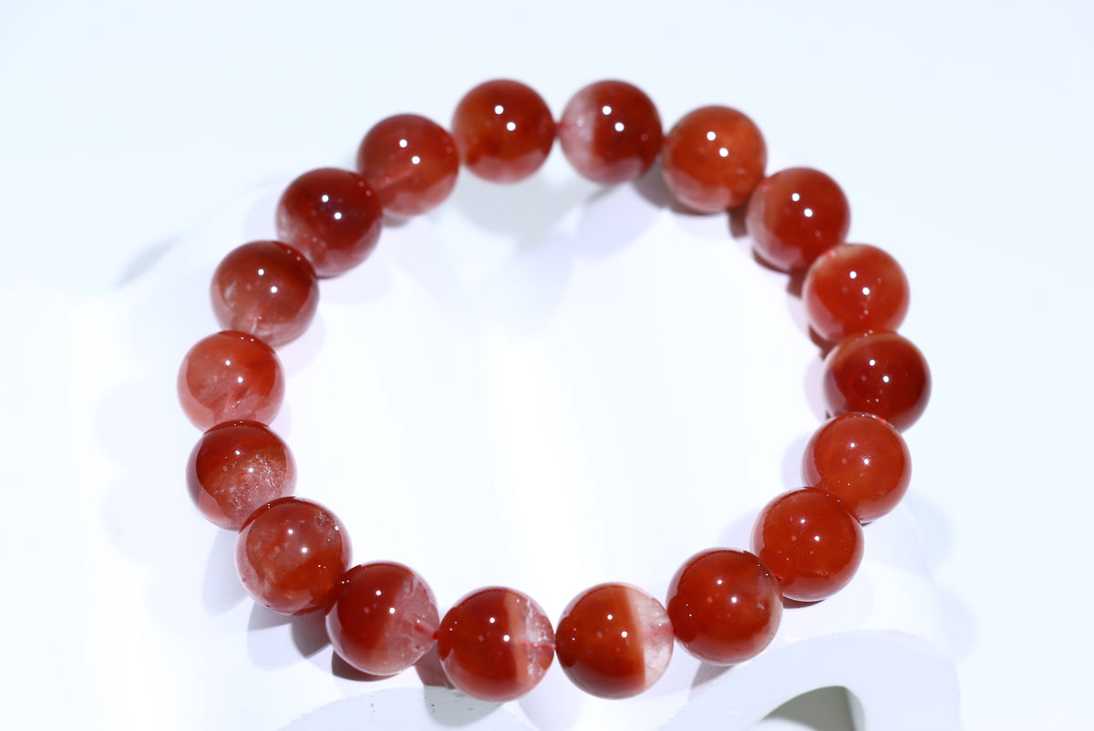 Red Rabbit Hair Crystal Bracelet
