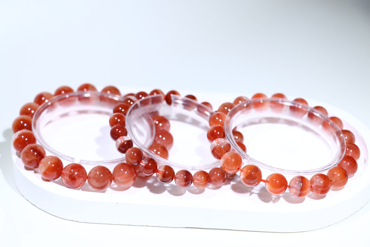 Red Rabbit Hair Crystal Bracelet