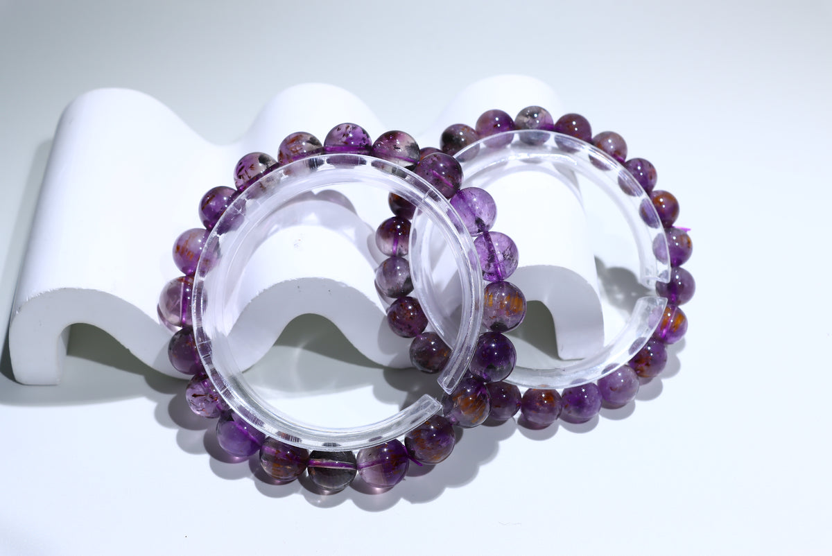 Purple Titanium Auralite 23 Crystal Bracelet