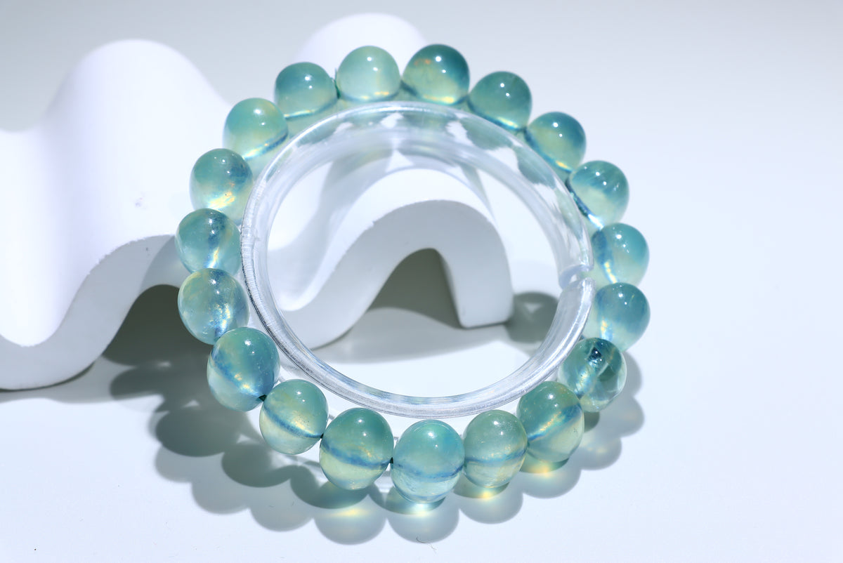 Green Aquamarine Crystal Bracelet