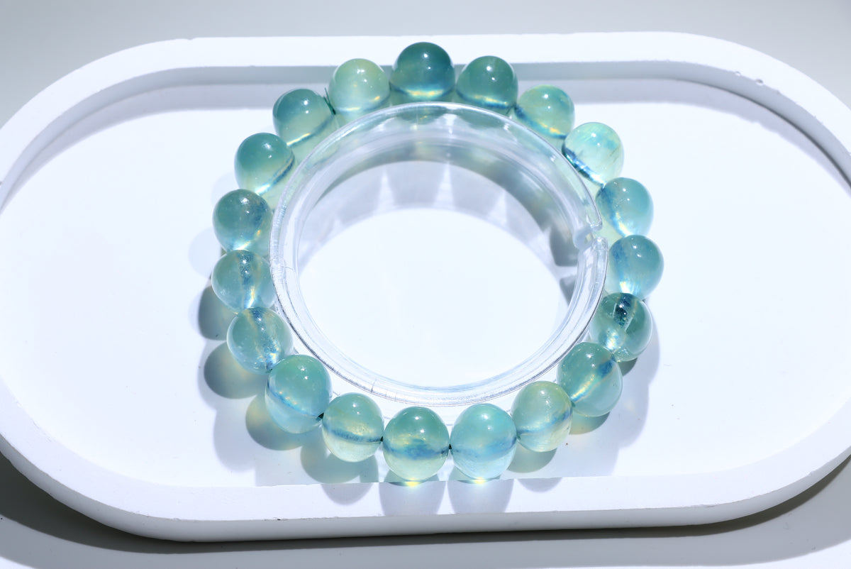 Green Aquamarine Crystal Bracelet