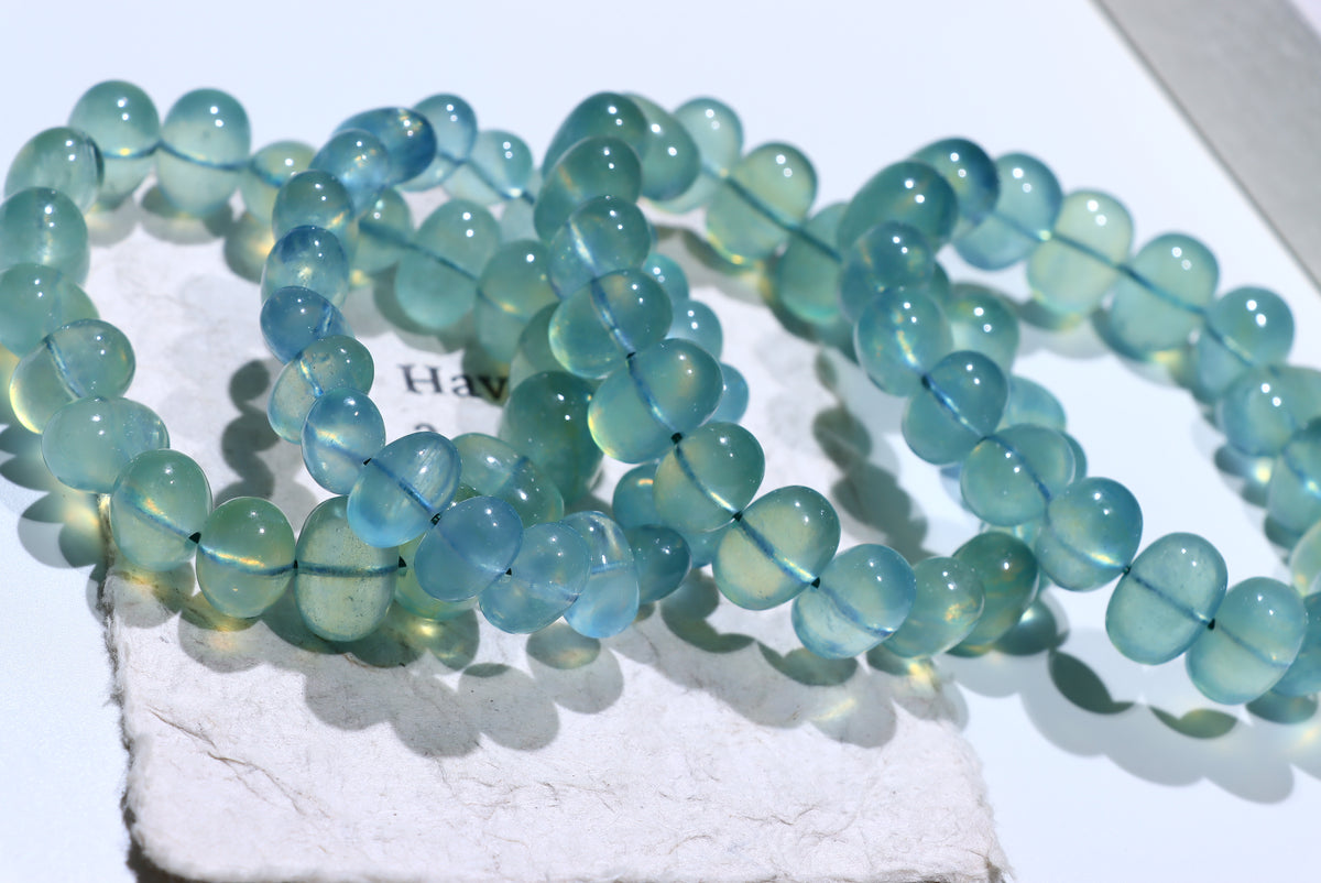 Green Aquamarine Crystal Bracelet