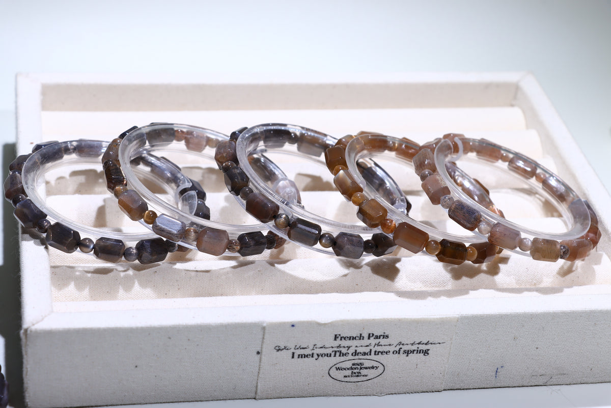 Black Gold Backbone Crystal Bracelet