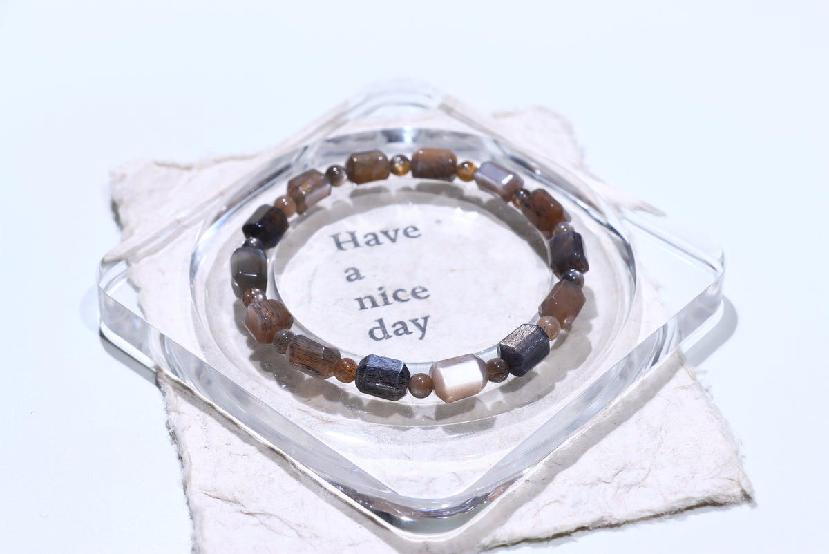Black Gold Backbone Crystal Bracelet