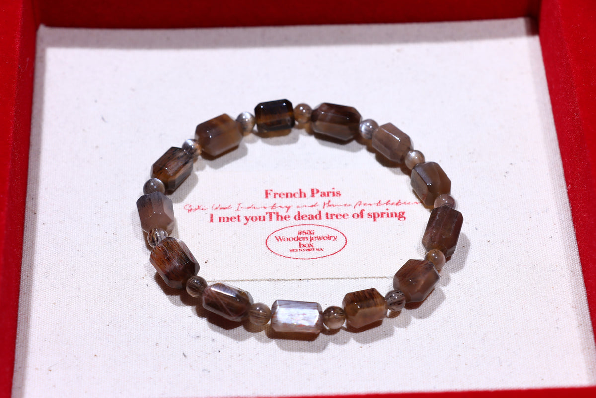 Black Gold Backbone Crystal Bracelet
