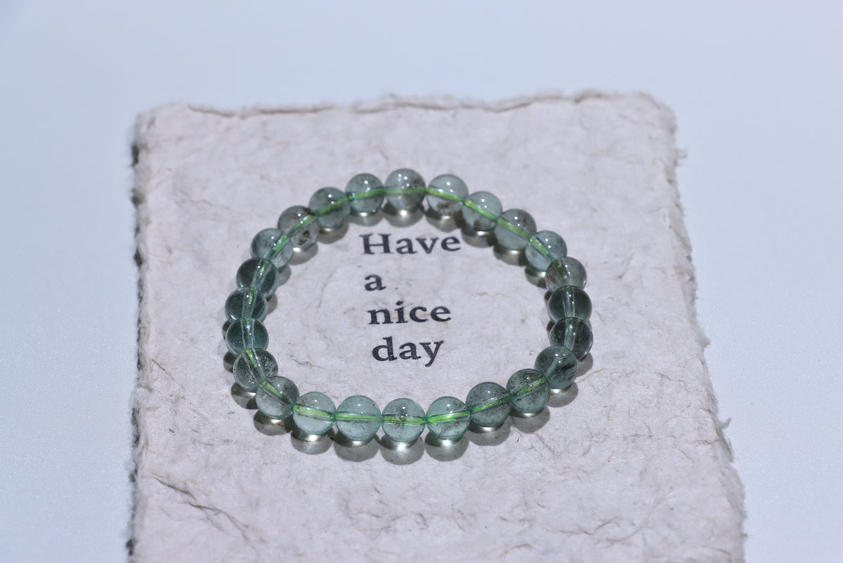 Green Aquamarine Crystal Bracelet