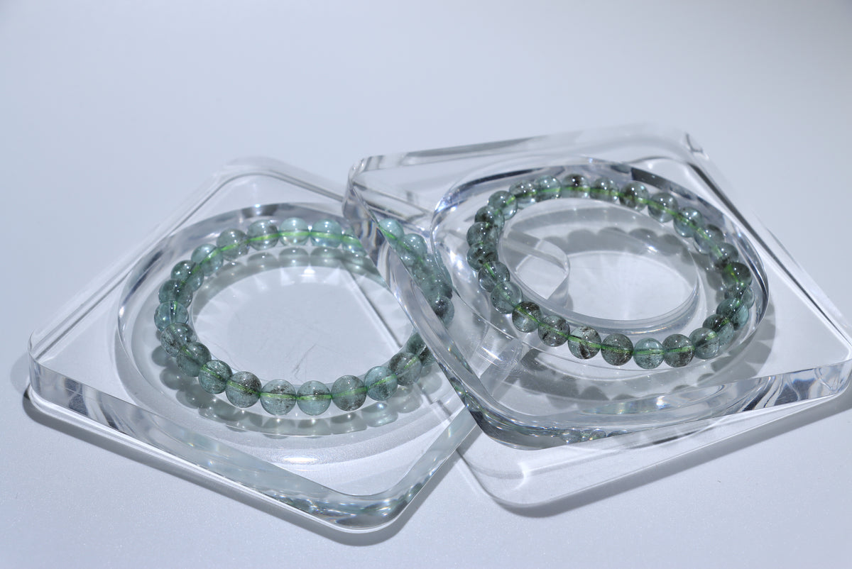 Green Aquamarine Crystal Bracelet