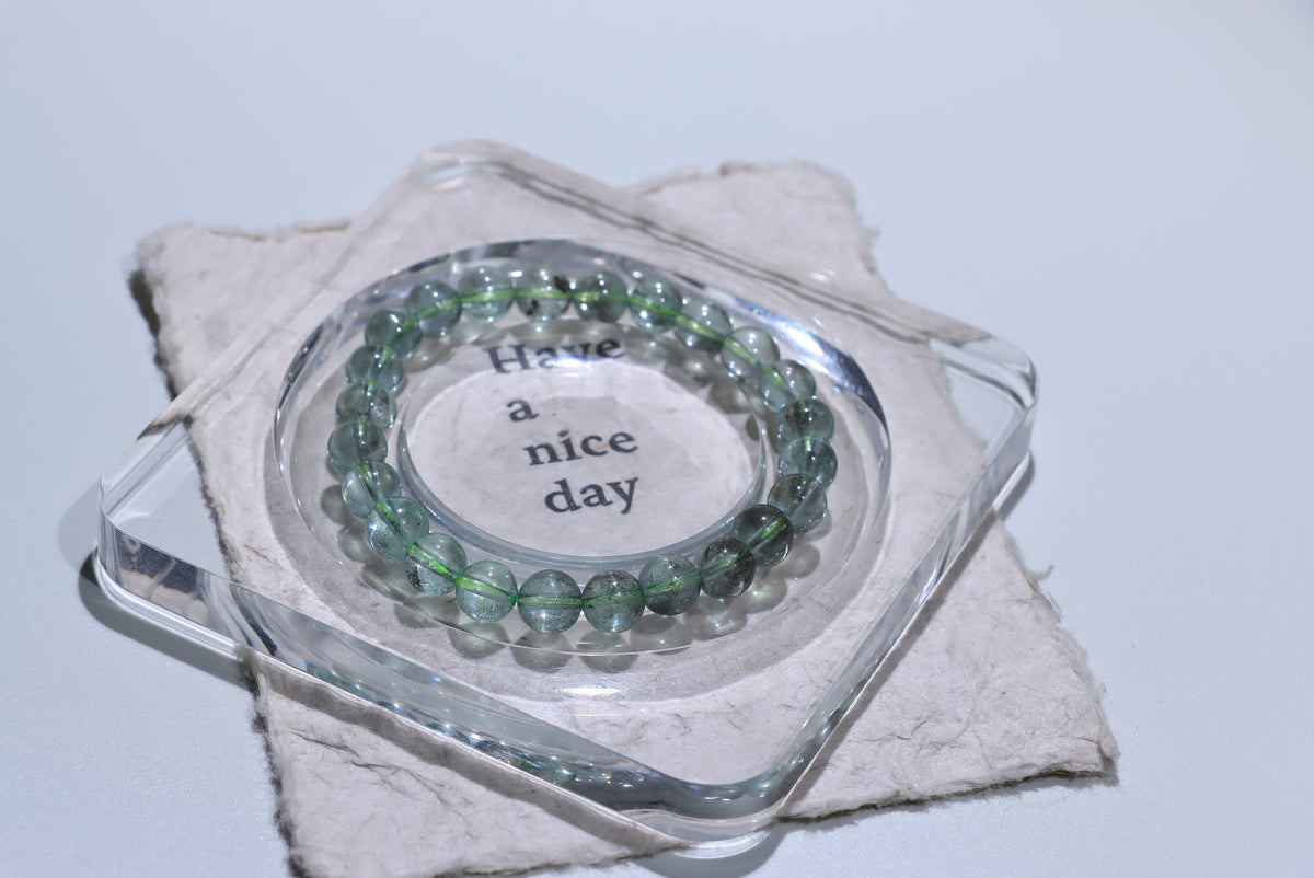 Green Aquamarine Crystal Bracelet