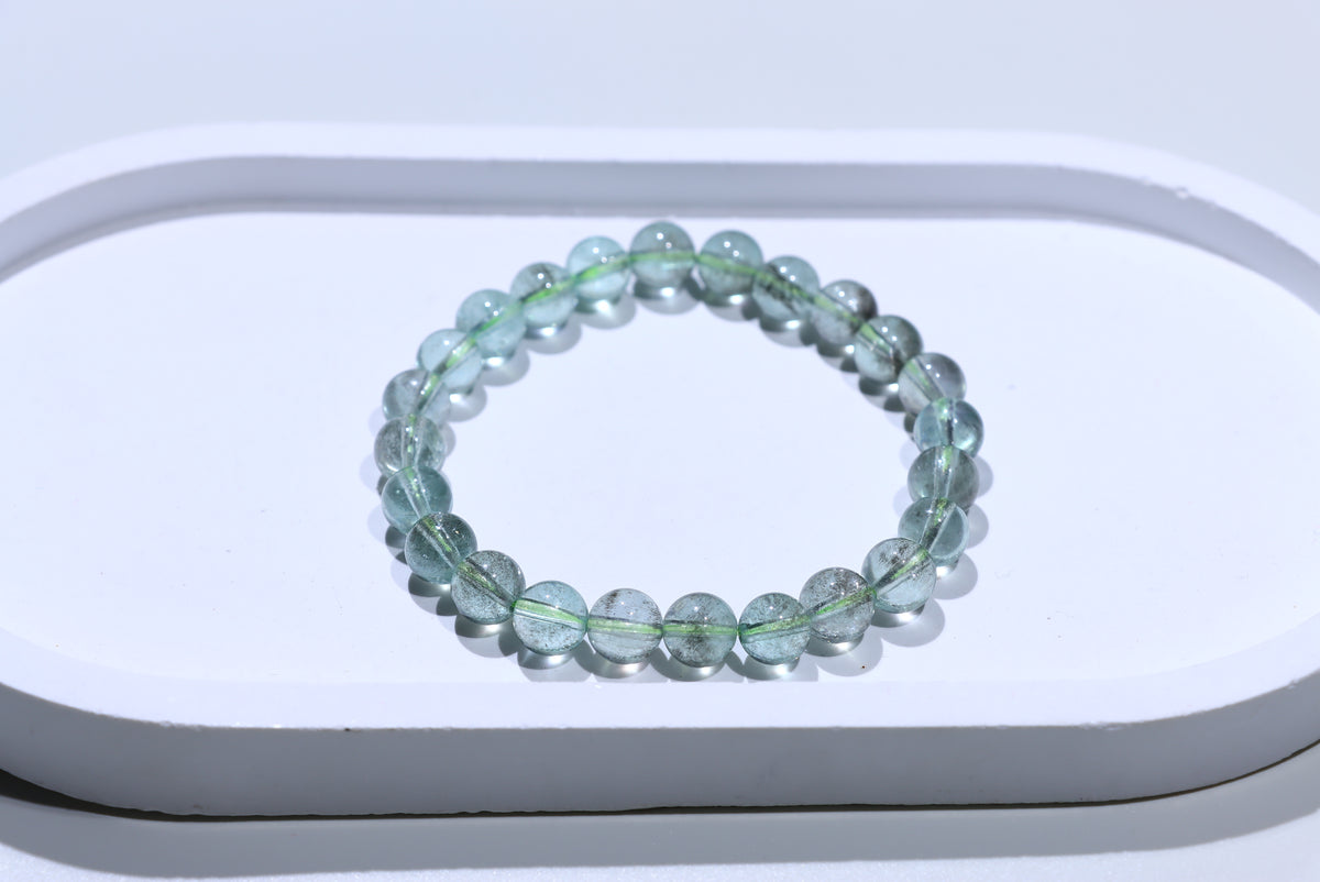 Green Aquamarine Crystal Bracelet