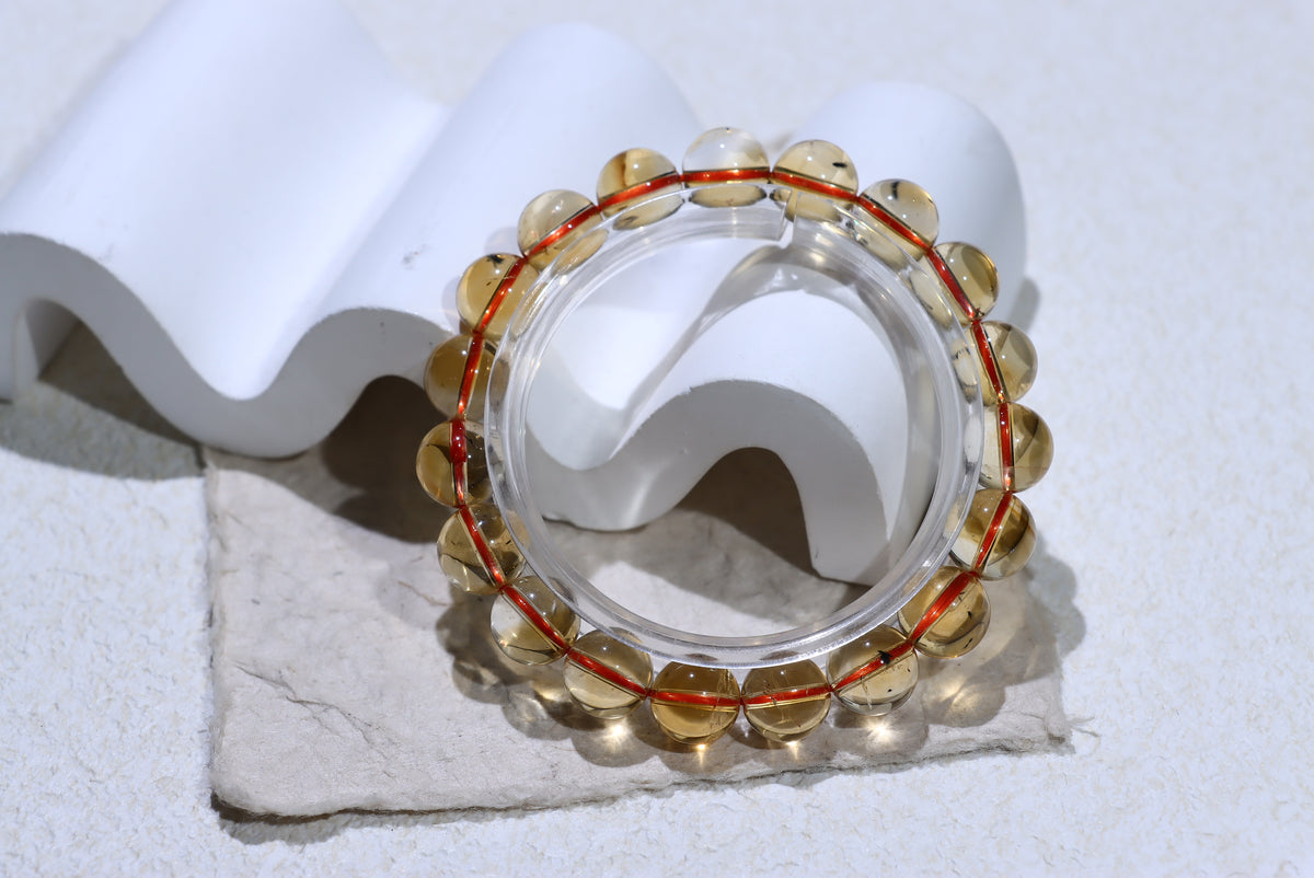 Citrine Sea Urchin Quartz Crystal Bracelet