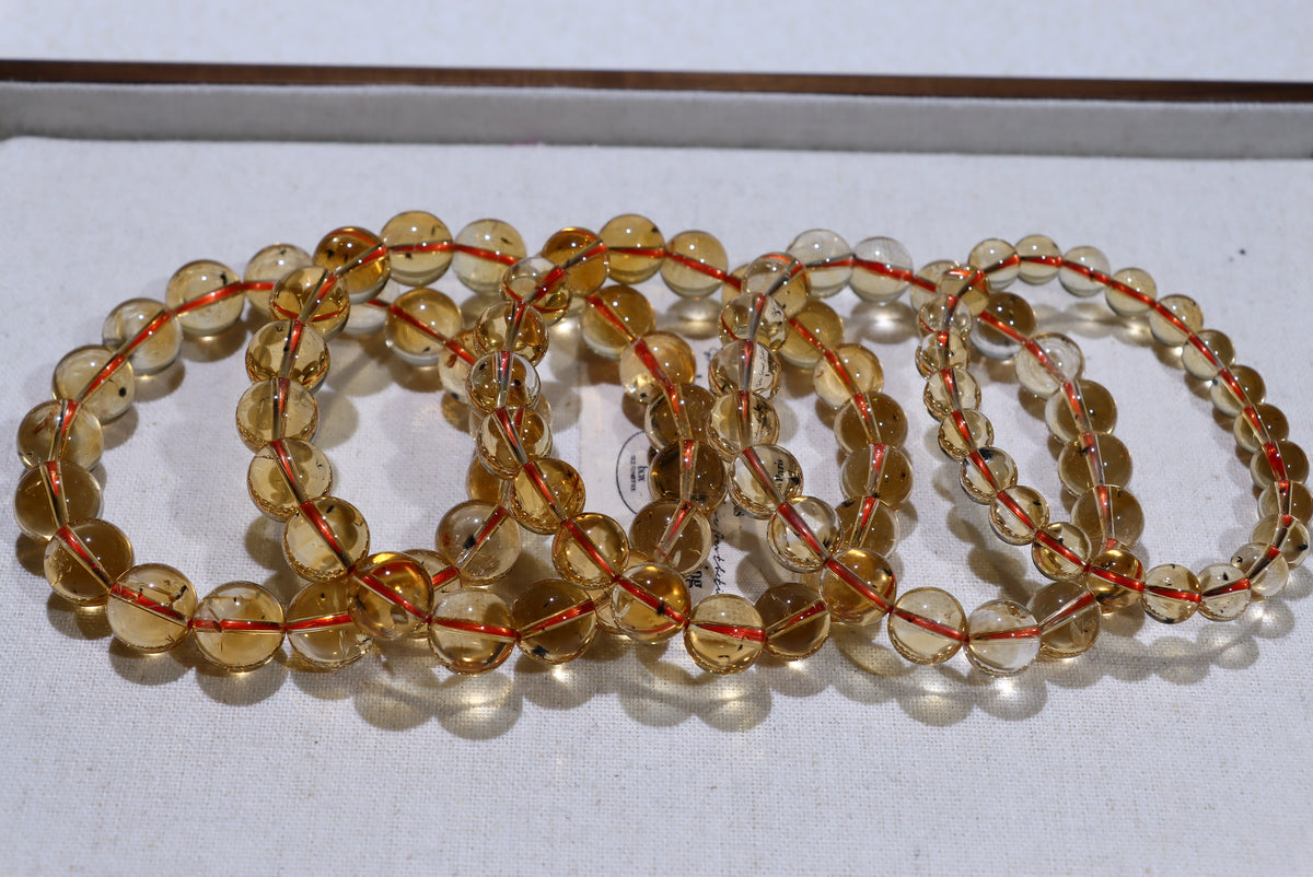 Citrine Sea Urchin Quartz Crystal Bracelet