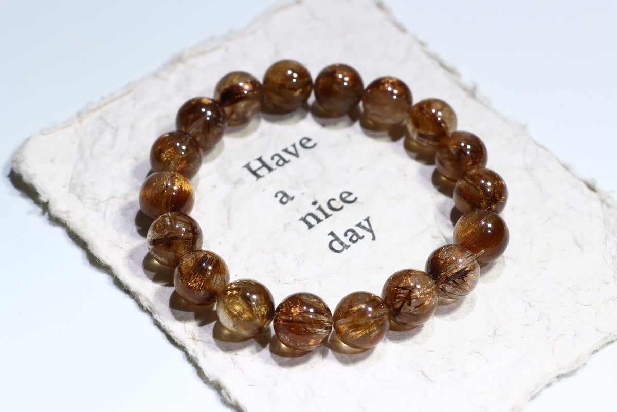 Copper Rutile Crystal Bracelet