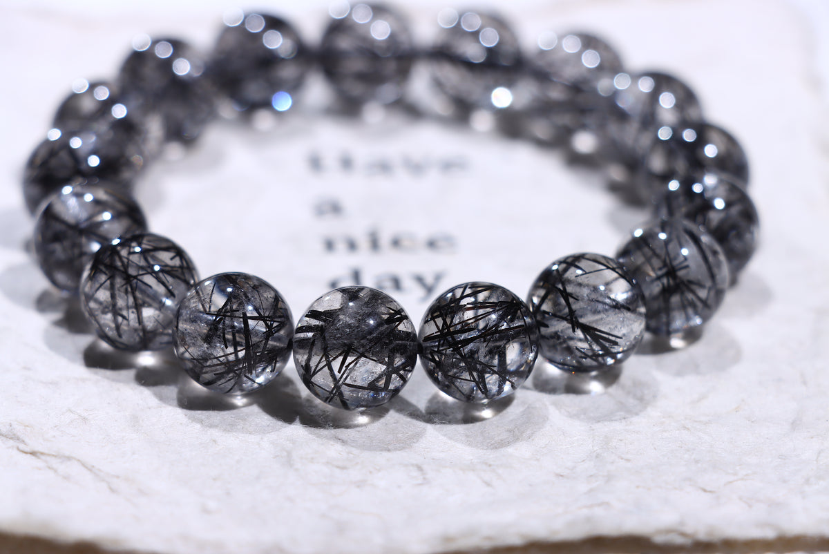 Black Rutile Crystal Bracelet