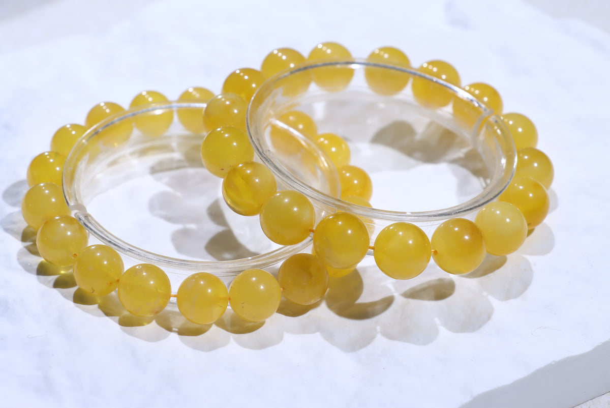 Beeswax Amber Crystal Bracelet